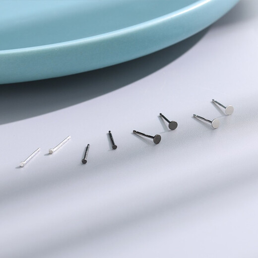 QMXD earrings for men, trendy, compact, internet celebrity earrings, mini ear sticks, ear care needles, trendy earrings, men's street gifts for boyfriend, silver pair