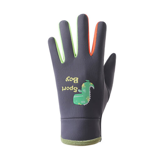 [JD Logistics] Guantes de otoño e invierno para niños más terciopelo para mantener a los estudiantes calientes de la escuela primaria niños y niñas impermeables luminosas luminosas luminosas Littleur Blue Big Boy (8-13 años)