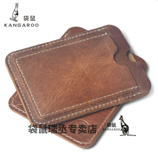 Kangaroo Small Card Sac Vérite de cartes de carte en cuir véritable Clip Card de cartes de bus de portefeuille Bus de bobs