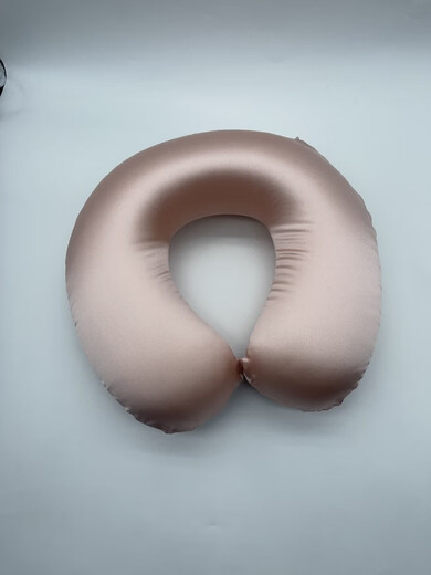 Silk airplane pillow silk pillow neck pillow travel pillow neck memory foam silk U-shaped pillow mulberry silk foam grains girl powder
