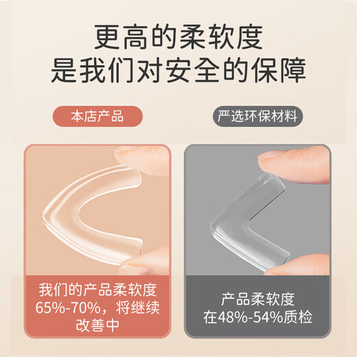 Guangdola children's anti-collision corner table corner protective cover transparent silicone corner sticker baby anti-collision T-shaped sticker 8 pieces