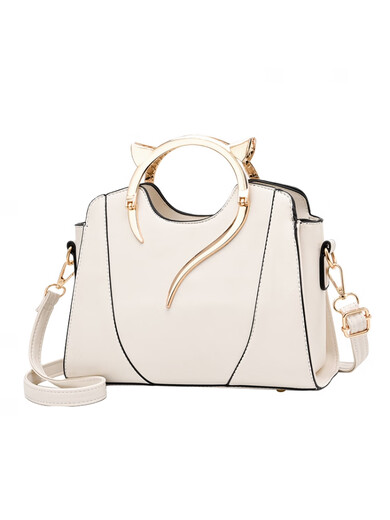 Kuqi Kangaroo Genuine Leather Small Bag Women 2023 New One-shoulder Portable Versatile Internet Celebrity Crossbody Bag Beige