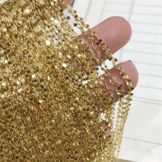 Mussel gold necklace women's clavicle super flash tile 45cm with pendant plain chain gold au750 adjustable Chinese Valentine's Day yellow tile yellow tile pin chain about 45cm (customized, non-refundable