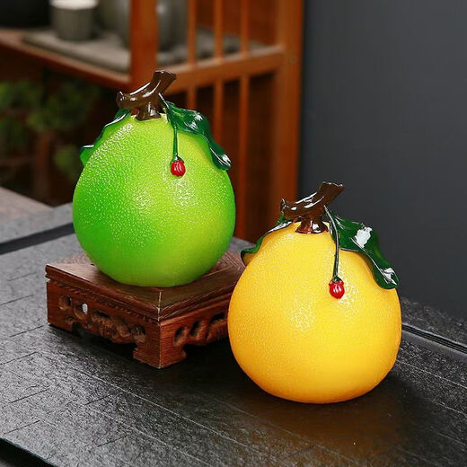 Junzhuang color-changing grapefruit tea pet home tea table tea table creative fruit ornaments personalized can grow tea and play tea ceremony tea set accessories color-changing grapefruit tea pet