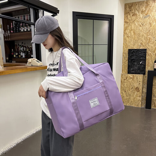 旅行包大容量女超大拉杆手提出差便携待产收纳包运动健身包行李袋 黑色特大号（64*24*43）