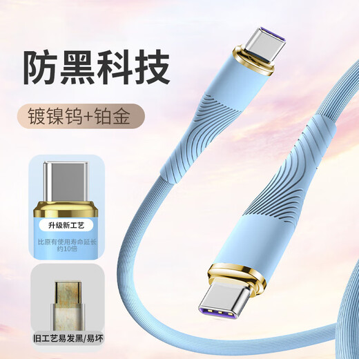 Losda dual typec 100W data cable PD fast charge ipad10air5 double-head ctoc car charger cable suitable for Apple Huawei Xiaomi notebook tablet two-way typc port silicone 100W 1.5m