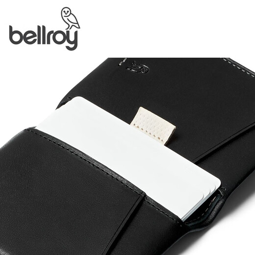 Bellroy澳洲 Slim Sleeve Premium Edition新款短夹皮革尊贵版卡包 经典黑