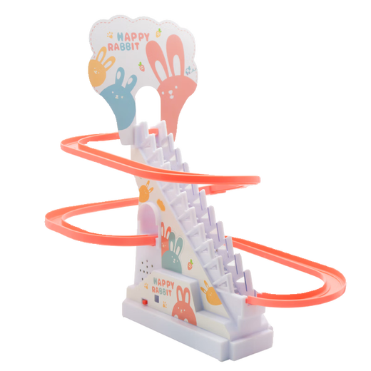 Diborui petit lapin monte d'escalier Slide automatique Stumette petite montée de lapin mignonne escaliers jouets pour enfants 1 à 3 ans garçon petit lapin monte des escaliers [6 lapins] version de charge [avec ensemble de charges]