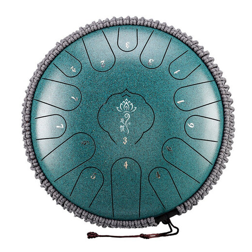 Huashu Drum Ethereal 15 Tono 14 pulgadas Estilo de acero de carbono C Ajuste D Ajuste de Ruyin Style Lengua de acero Druming Instrumento para principiantes Instrumento Olvidarse de la palabra Ruyin de acero de carbono D Ajuste 15 Tono 14 Ink Negro + Conjunto completo de accesorios
