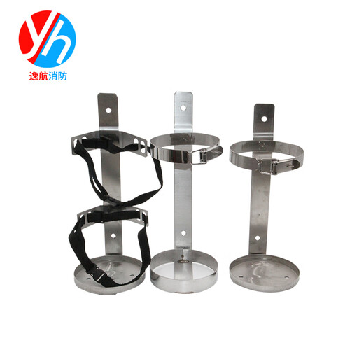 新款不锈钢铁质船用车载灭火器固定支架挂架 12345689kg公斤通用 铁质4KG双挂款