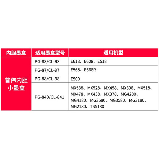 Canon printer PG840/CL841 ink cartridge ink Suitable for MG3680 MX538/378 ink can be added Universal black 840 inner liner (need to be matched with original ink cartridge) Circular ink addition