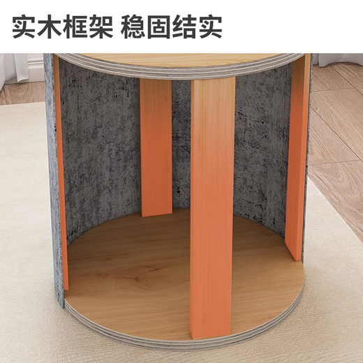 木樽北欧轻奢梳妆凳卧室女生化妆椅网红美甲圆凳小户型梳妆台储物板凳 储物款 米色34*34*40cm