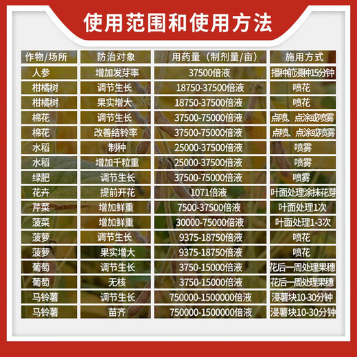 Yue Lian Shanghai Yue Lian 75% gibberellic acid gibberellin 920 growth regulator Miao Qi seed production early flowering seedless 1g*10 bags