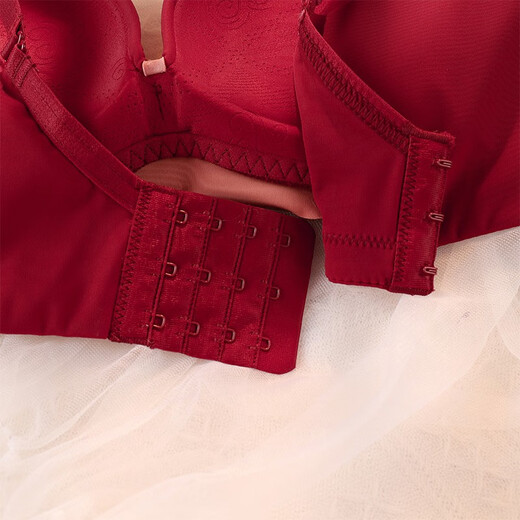 Langsha zodiac year bra set red wedding small breasts push-up no rims for the year of the horse, side breast bra underwear for women 34