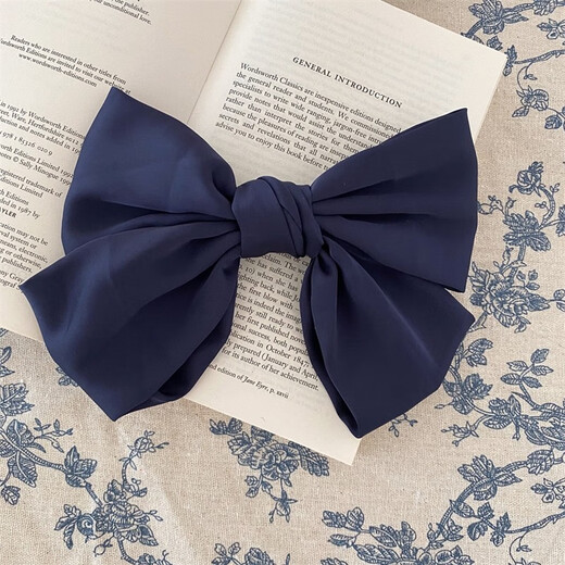 Yililuo Big Bow Hairpin French Retro Satin Net Red Hair Accessory Women's Half-tied Hair Temperament Top Hairpin at the Back of the Head Bow Milky White