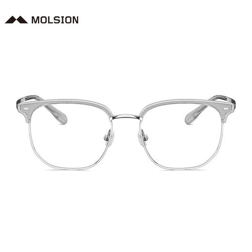 MOLSION myopia glasses men's frame can be matched with number glasses frame anti-blue light lenses Sven eyebrow frame MJ6175 B92 silver single frame