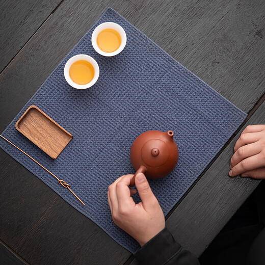 Su's Ceramics sky blue polycotton tea towel absorbent tea tablecloth tea ceremony tea mat Zen dry brew teapot mat