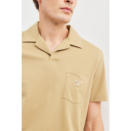 Seven Wolf [Ice Algen Schlamm + Eismaschine cooles Gefühl] kurzärmeligte T-Shirt für Herren Sommer New Polo T-Shirt Herrenkleidung Top 702 (dunkle Aprikosenfarbe) 2xl 180/96a