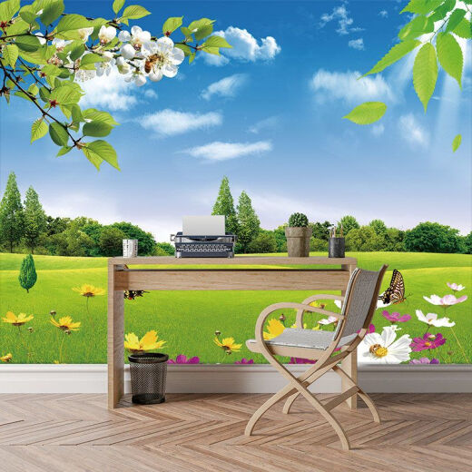New Chinese style landscape painting wall stickers self-adhesive various natural scenery landscape paintings rural pastoral landscape painter style 16 width 120cm * height 80cm - whole sheet