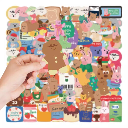 100 Korean dailylike stickers rabbit ins style mobile phone case high-looking DIY stickers Korean bear dailylike small stickers [100 pieces]