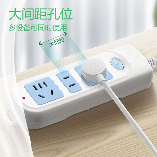 Bull socket switch new national standard plug strip with wire electric plug board desktop multi-purpose dormitory row plug wiring board multi-hole expansion plug board drag line board long line plug board 1 meter 606A/3 jack with switch