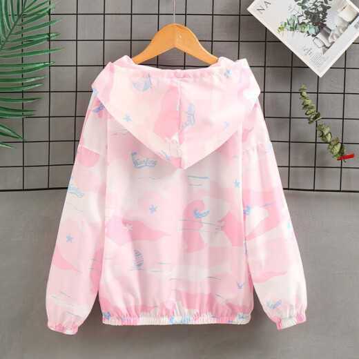 Ropa para niños de la marca Disney Ropa de protección para el sol para niños para niñas chaquetas de verano para niñas ropa de verano de moda ropa de piel con capucha mediana y niños grandes f9930 rosa 150