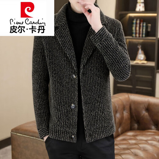 皮尔卡丹（pierre cardin）2025年新款高端轻奢毛呢子外套男士秋冬季休闲西装领夹克男加厚款 深灰 6636 4XL (165~185斤)
