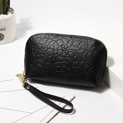 Sephren Xiaoxiangfeng Camellia Leather Handbag pour les femmes 2025 Nouveau téléphone mobile Walking Small Soft Cowhide Grand Capacité Coupon Black