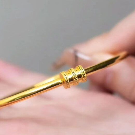 Ji Ge 24k small waist bracelet gold live mouth 999 pure gold female ring imitation gold bracelet glossy sand gold bracelet small waist bracelet 58 gift box