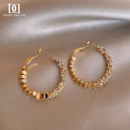 DAISY DREAM925 Silver Needle Broken Silver Large Earrings 2025 New Hot Style Earrings Temperament Niche Design Earrings Earrings for Women Gold Broken Silver Earrings 925 Silver Needles