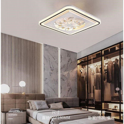 Xmsjmnuhg unsichtbarer Deckenventilator leichte moderne einfache Deckenlüfter Leichtes LED -Schlafzimmer mit elektrischem Lüfter Kronleuchter Wohnzimmer 9902 Runde