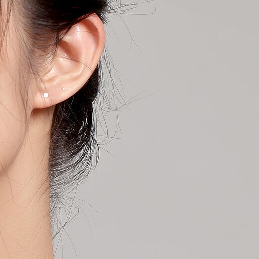 QMXD earrings for men, trendy, compact, internet celebrity earrings, mini ear sticks, ear care needles, trendy earrings, men's street gifts for boyfriend, silver pair