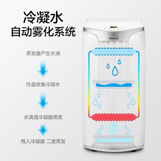 GREE (GREE) 2-match mobile air conditioner single cooling belt WIFI no external unit without punching air conditioner all-in-one dehumidification portable window machine kitchen living room rental vertical air conditioner powerful refrigeration large 2-match hot single cooling WiFi intelligent control-SF Logistics safe delivery