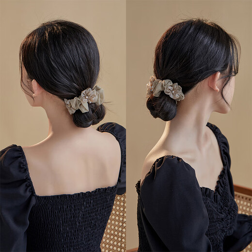 Chimera (CHIMERA) 2 pieces of flower hair ties, ball head, hair rope, ponytail sausage ring hair accessories, high-end hair accessories, rubber bands, birthday gifts for girls