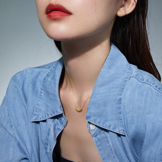 Saturday Fortune (ZLF) 18K gold necklace women's sugar cube transfer set chain color gold necklace yellow - chain length 40+5cm (adjustable)