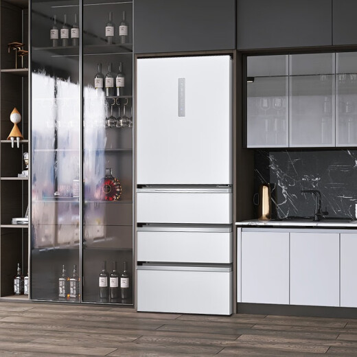 Refrigerador de frecuencia de frecuencia múltiple SIEMENS 406L Refrigerador de cuatro puertas de cuatro puertas 655 cm de ancho y pequeña huella, cristal de almacenamiento fresco en constante cambio 051VC