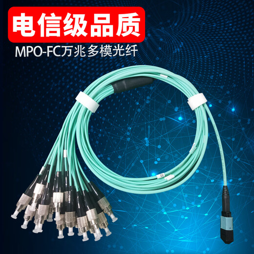 润丹福 MPO转FC SC ST多模万兆光纤跳线mtp-fc光纤跳线40G qsfp大数据中心光模块 12芯OM4 2m