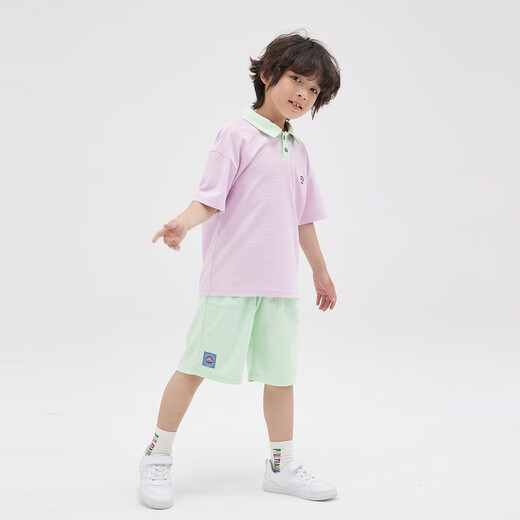 大嘴猴（paul frank）童装儿童套装2025夏季男女童休闲百搭简约中大童时尚套头两件套 黑色 140