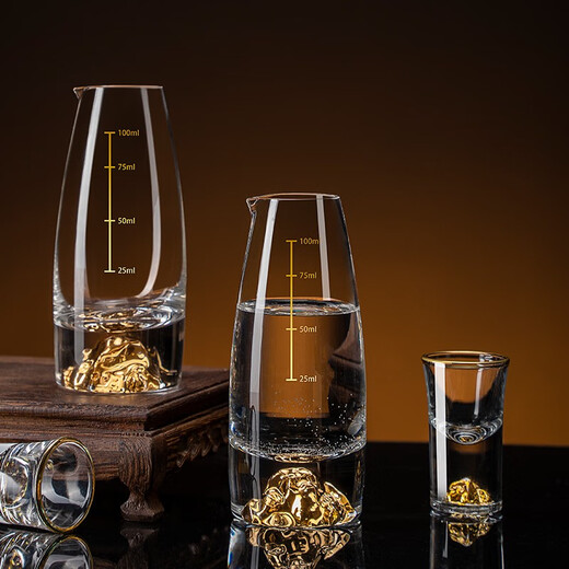 Luxury Flowers Creative Jinshan gold foil white wine glass crystal glass wine dispenser home set one cup bullet cup small wine cup 1 piece Jinshan 10ml white wine glass