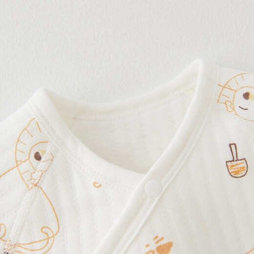 童泰新生婴儿连体衣秋冬季保暖宝宝衣服初生儿纯棉蝴蝶哈衣 黄色 66cm