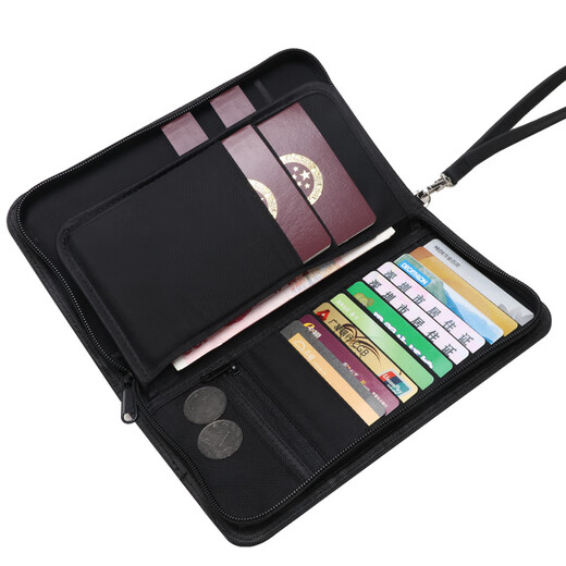 Clcey Cepillado antirrobo Pasaporte simple Almacenamiento de viajes Certificado en el extranjero Billetera Ticket Air Tarjeta multifunción Bolsa de identificación para hombres