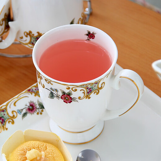 Porcelain Knight Cup Ceramic Creative European Mug with Cover Large Capacity Bone China Water Cup Breakfast Cup Milk Coffee Cup Camellia Mug