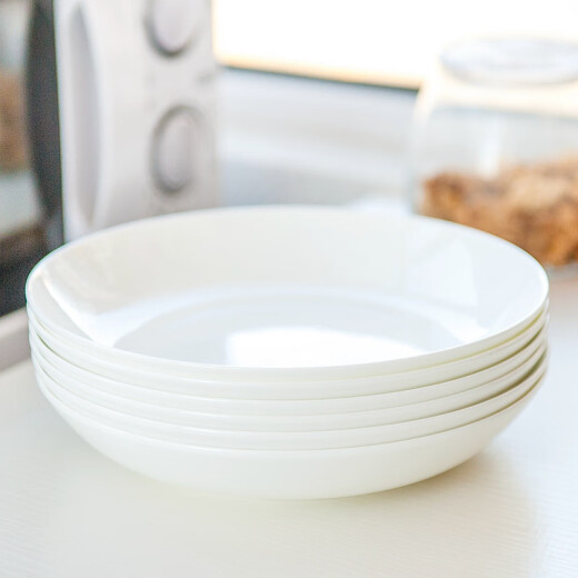 Plate, dish, household pure white ceramic tableware, hotel simple plate, small plate, dumpling plate, deep plate, rice plate, 3-inch flavor plate, two (very small dipping saucer)