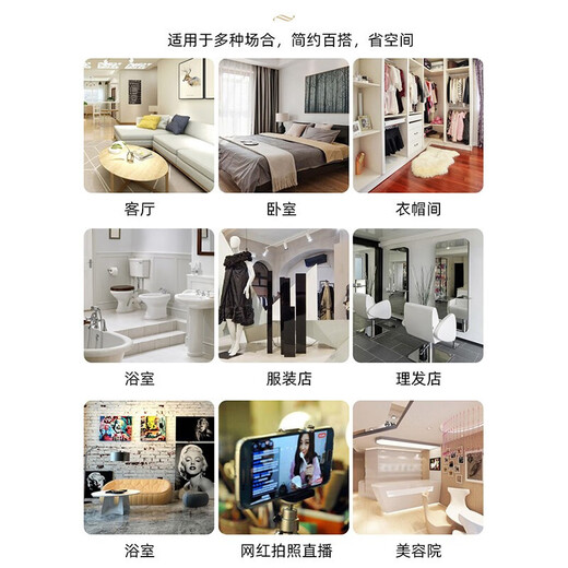 费林斯曼 穿衣镜全身落地镜试衣镜壁挂卧室玄关落地镜铝合金圆角网红大镜 150*40 精致黑【立挂两用】 【壁挂两用 破损包补】