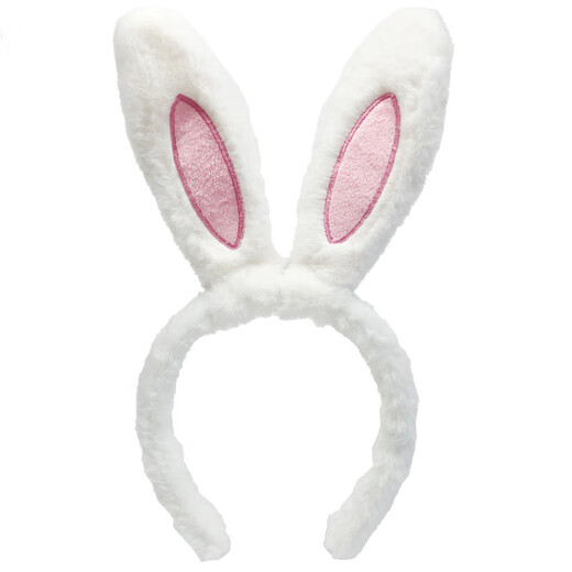 Lingchuan Little Rabbit Rabbit Ears Hairpin Hairpin Hairpin Women's Headdress White Cute Children's Plush Headband 1_Short-haired White Rabbit Headband