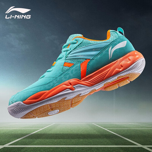 Li Ning Men's Shoes Badminton Shoes Men's All-Around King Wear-Resistant Training Shoes Trendy Casual Sports Shoes Electric Blue/Fluorescent Orange 079-14 39