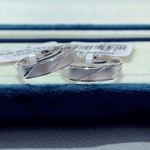 Kaibaolou Love is Endless PT950 Platinum Couple Ring Men and Women Wedding Platinum Pair Ring Wedding Ring for Girlfriend No. 10 4g