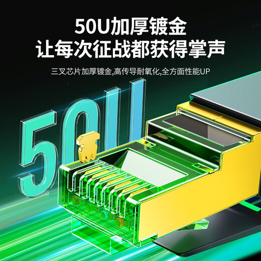 绿联（UGREEN）八类纯铜网线 CAT8类4万兆屏蔽疾速网络宽带成品跳线 适用ROG电脑竞技游戏笔记本 加厚编织3米 八类4万兆【机械外观 多重屏蔽】石墨烯 NW264 1.5米	15246