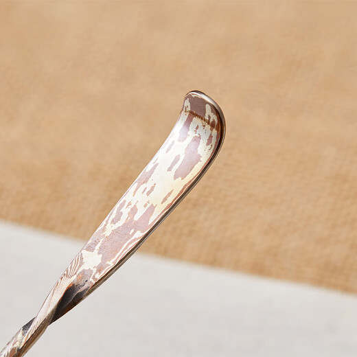 Silver Age Silver Tea Tea Spoon Set Pure Silver 999 Purely Handmade Wood Grain Gold Kung Fu Zen Tea Pulling Silver Tea Set Tea Ceremony Accessories Tea Tea Spoon Set