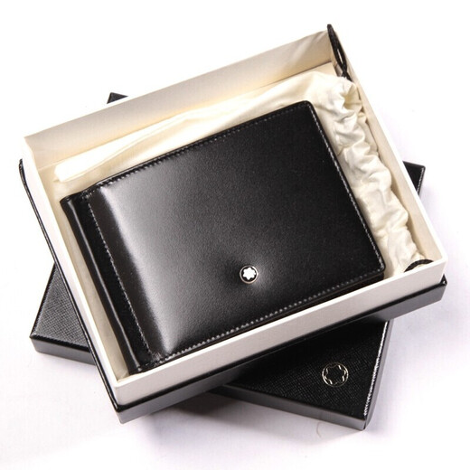 Montblanc (MONTBLANC) [Chinese Valentine's Day Gift] Men's Card Bag Leather Short Card Clip Card Bag 5525 6 Card Wallet